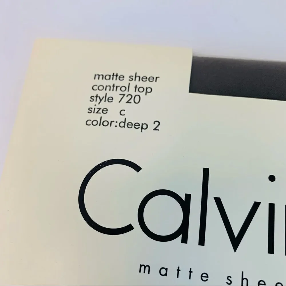 VTG Calvin Klein Matte Sheer Deep 2 Control‎ Top Pantyhose NIP